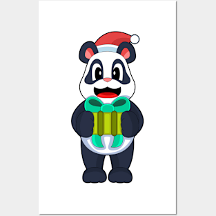 Panda Christmas Santa hat Posters and Art